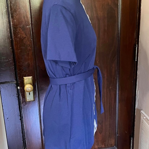 60’s/ 70’s VTG Belted New Fashion Creation Lace Detail Tunic Gogo Mini Dress - Picture 5 of 9